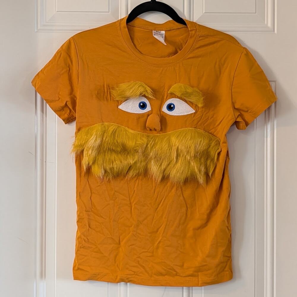 Orange Furry Mustache Character Halloween Costume T-Shirt Adult Small